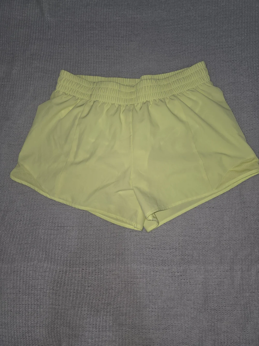 Girls Neon Yellow Elastic-Waist Active Shorts